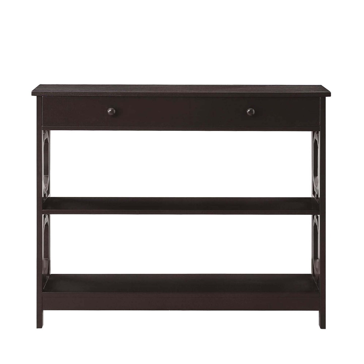 CasaFoyer Stylish Omega 1 Drawer Console Table with Shelves - Ample Storage Space, Sleek Geometric Pattern, Contemporary Design - Durable and Timeless Addition to Your Home - Explore the Omega Collection