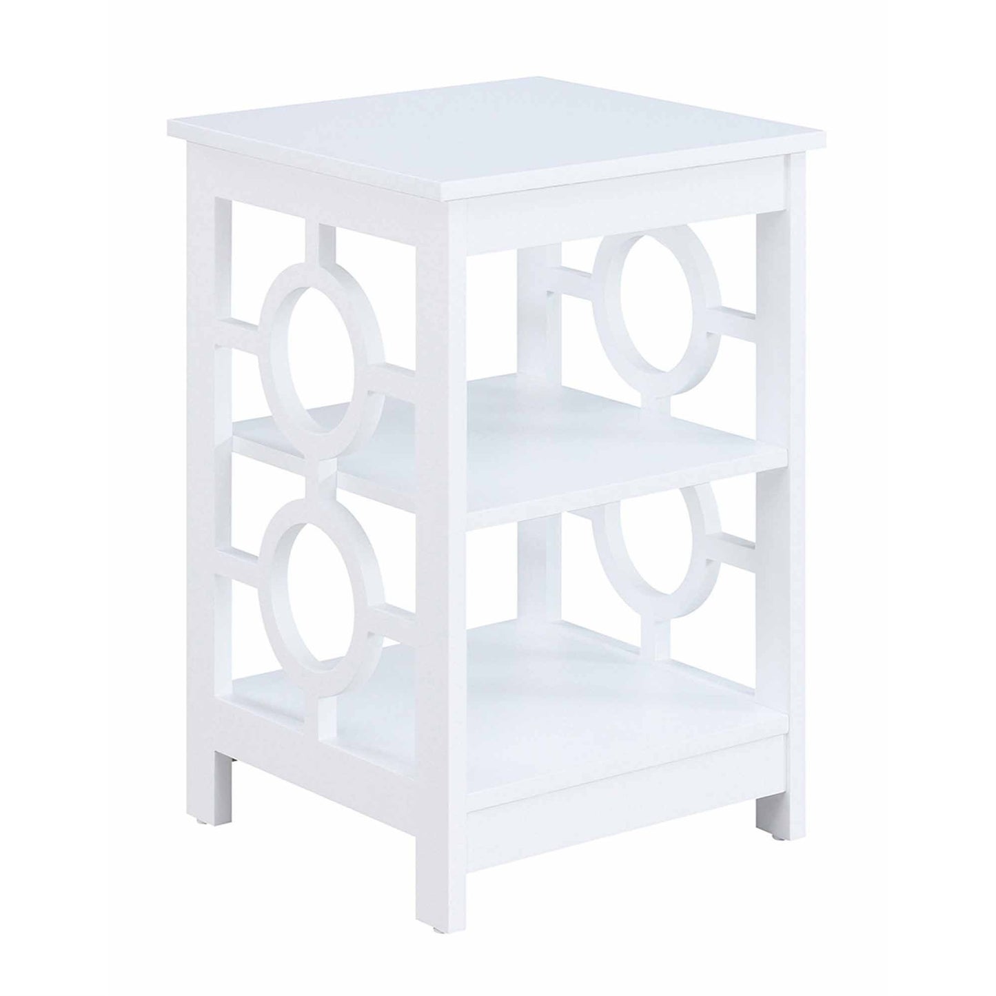 CasaFoyer Sleek and Distinctive Ring End Table with Shelves - Modern Design, Ample Storage, Versatile, Particle Board with Melamine Finish, Multiple Finishes