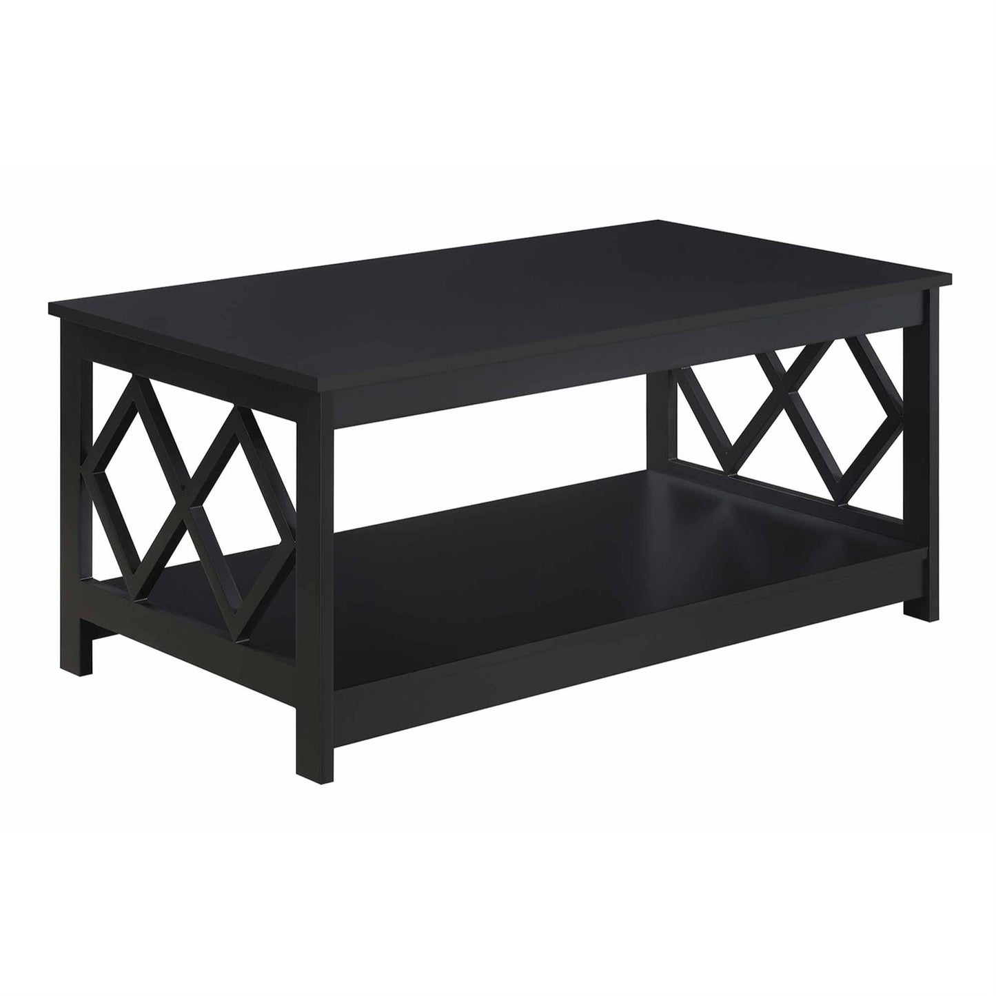 CasaFoyer Diamond Coffee Table with Shelf - Contemporary Design, Ample Space, Durable Materials, Easy Cleaning, Versatile Placement.