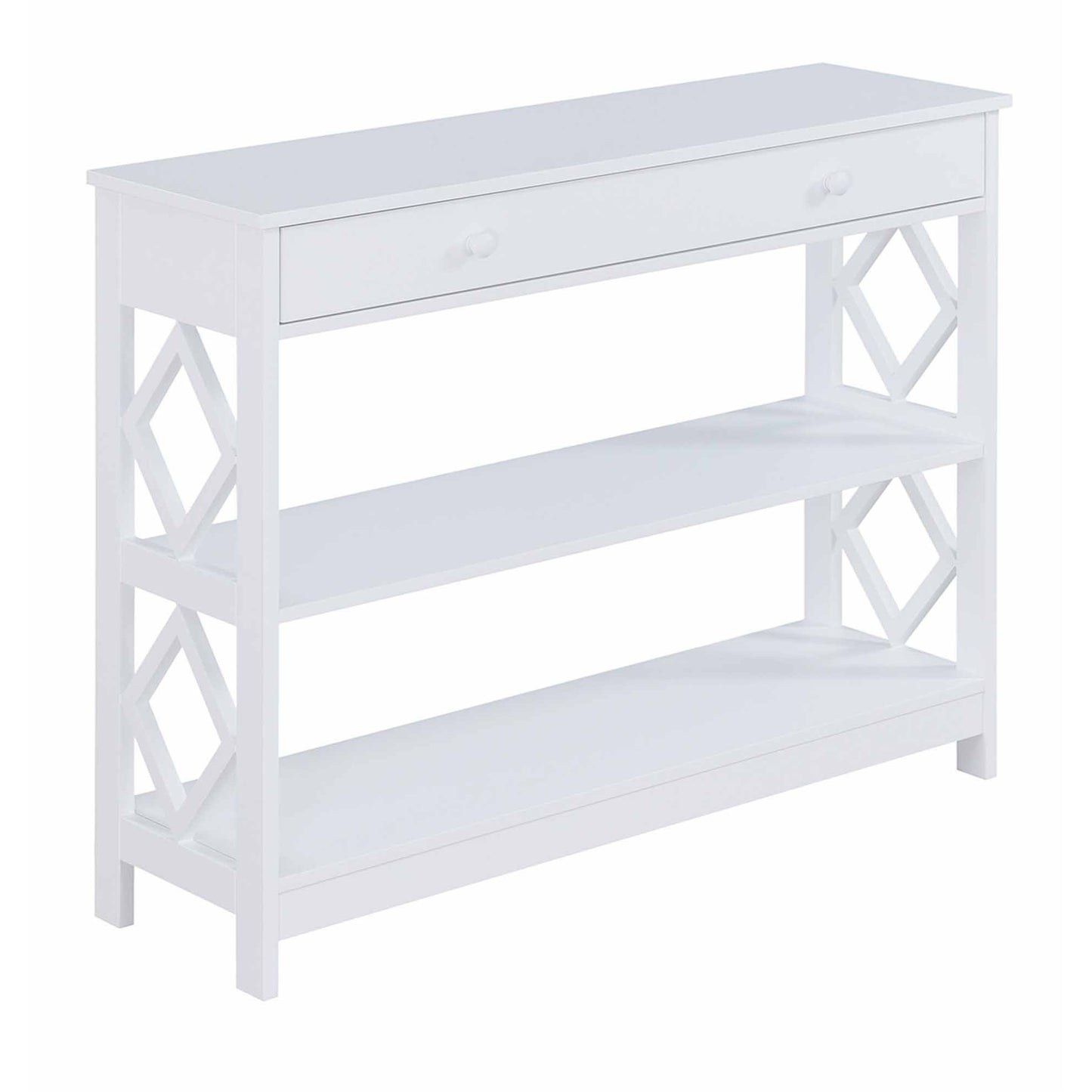 CasaFoyer Diamond 1 Drawer Console Table with Shelves - Stylish, Durable, and Versatile Home Storage and Display Solution