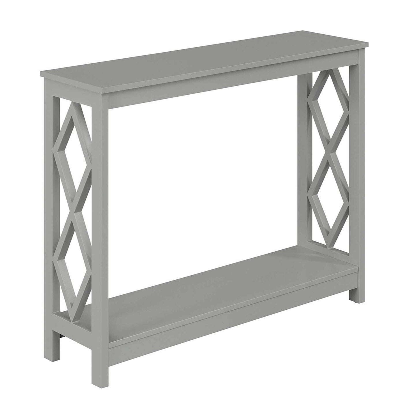 CasaFoyer Diamond Console Table with Shelf - Chic Contemporary Design, Two Ample Shelves, Easy to Clean, Sturdy MDF Frames and Legs, Versatile Two-Tier Unit