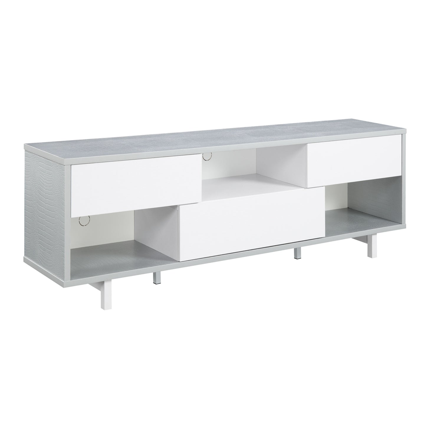 CasaFoyer Newport Ventura 3 Drawer 60" TV Stand with Shelves - Organize and Display Your Media Essentials - Concealed Drawers for Convenient Storage - Durable and Stylish Design