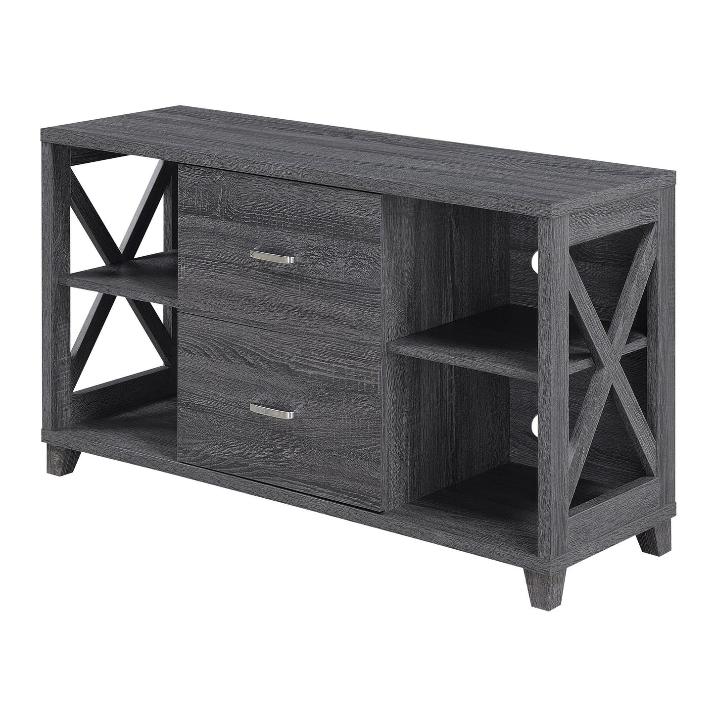 CasaFoyer Oxford Deluxe TV Stand with 2 Drawers and Shelves - Contemporary Style, Ample Storage, Easy Assembly - Oxford Collection
