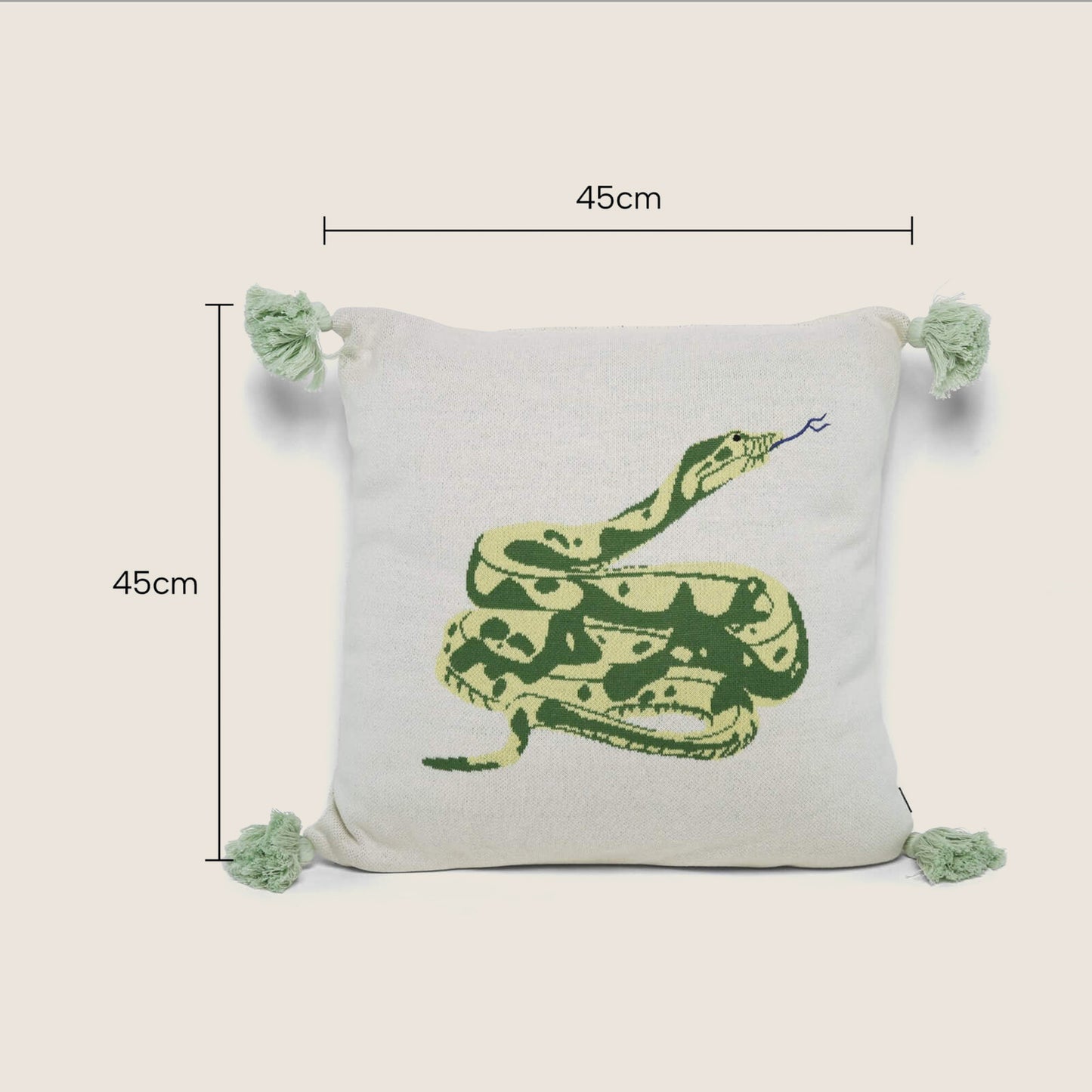 Throw Pillows, Kitchen & Dining Features | Enchanting Jungle Adventure Snake Cushion - 100% Cotton - Vibrant Design - Zip Opening - Removable Cover - 45x45cm - Perfect for Kids & Adults | casafoyer.myshopify.com