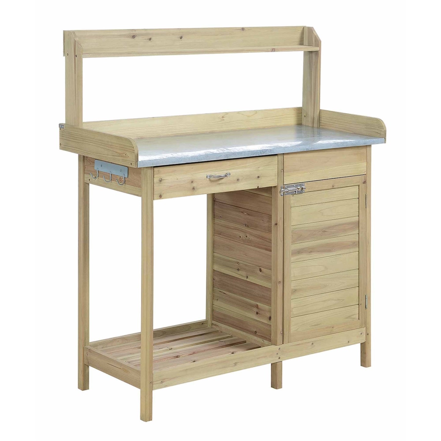 CasaFoyer Deluxe Potting Bench with Storage Cabinet, Shelves, and Drawer - Organize Gardening Supplies, Spacious Worktop, Convenient Tool Access