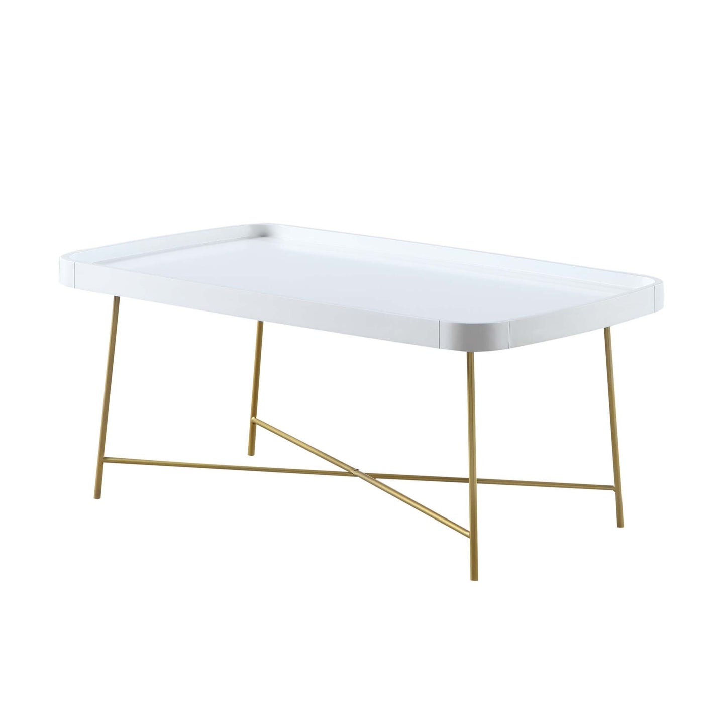 CasaFoyer Lunar Coffee Table - Modern Design, Durable Iron Base, Birch Veneer, Minimal Assembly - Enhance Your Living Area