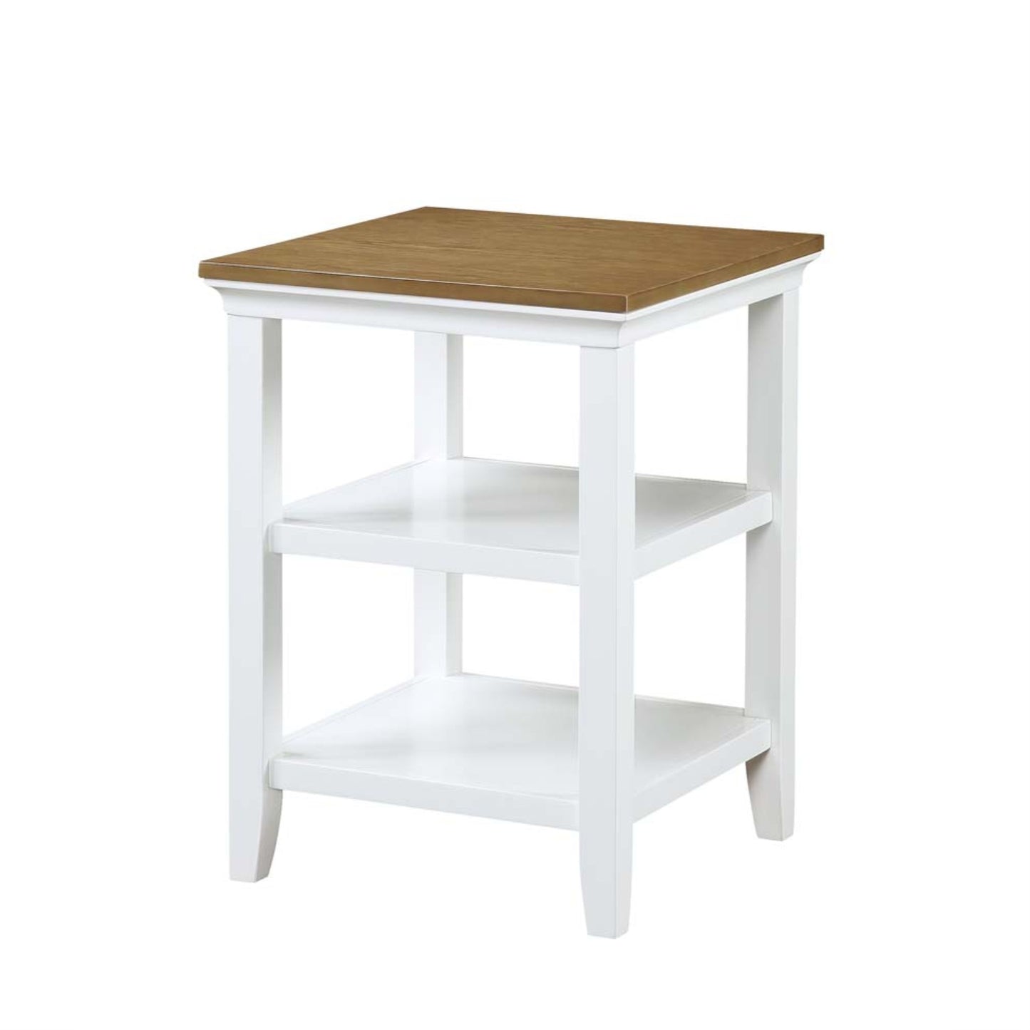 CasaFoyer Sleek and Minimalist Tribeca End Table with Shelves - Durable Solid Wood Construction - Ample Display and Storage Space - Easy Assembly