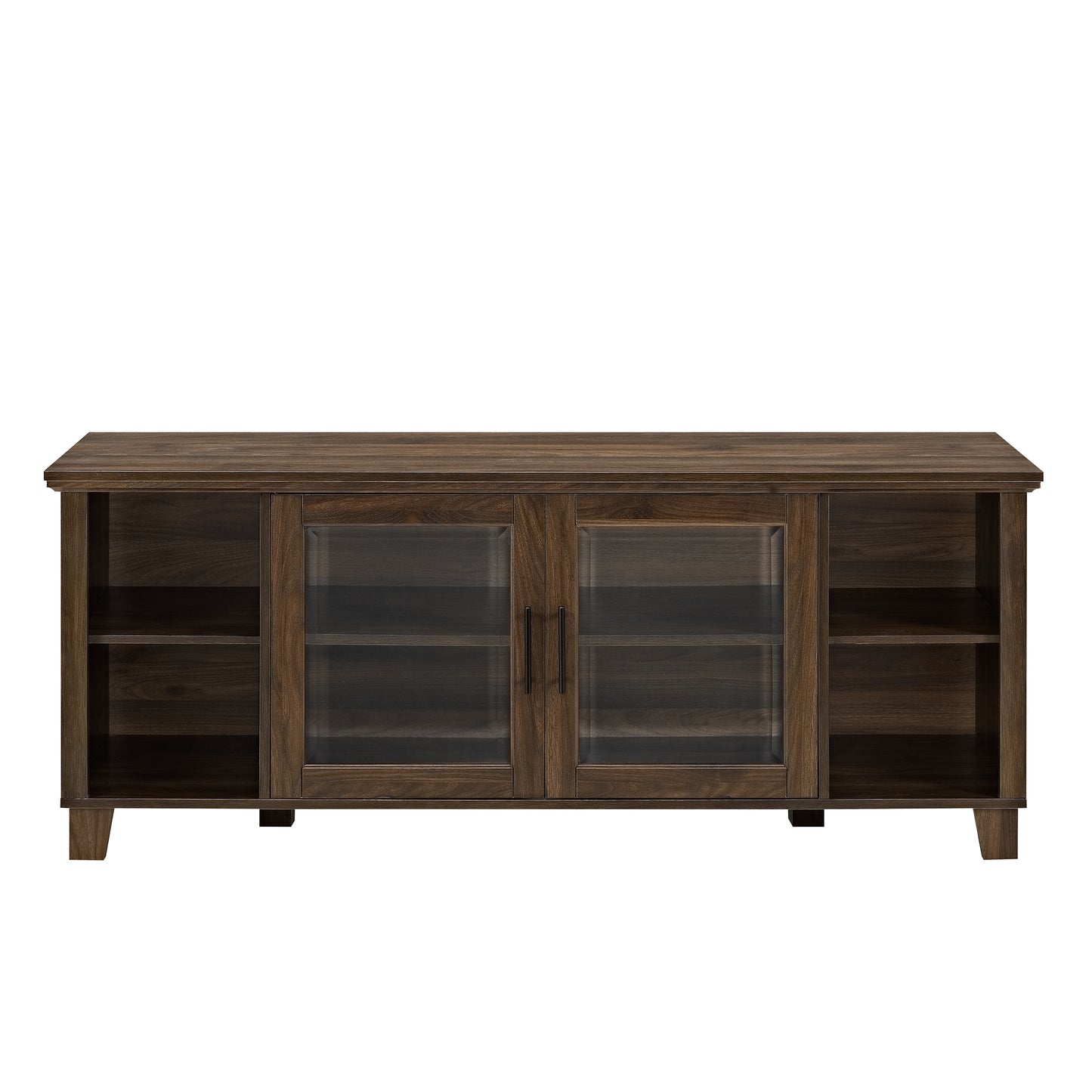 CasaFoyer "58" Rustic TV Stand Console with Middle Doors and Shelves - Dark Walnut: Stylish and Functional Home Entertainment Solution with Ample Storage"