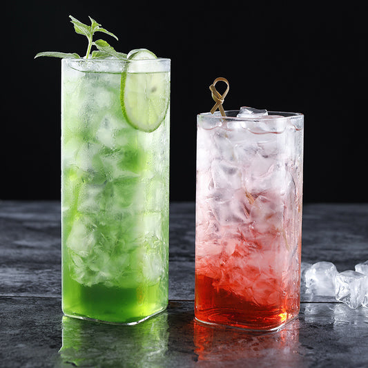 Cocktail Glass | CasaFoyer Light Square Simple Bubble Juice Cocktail Glass | casafoyer.myshopify.com