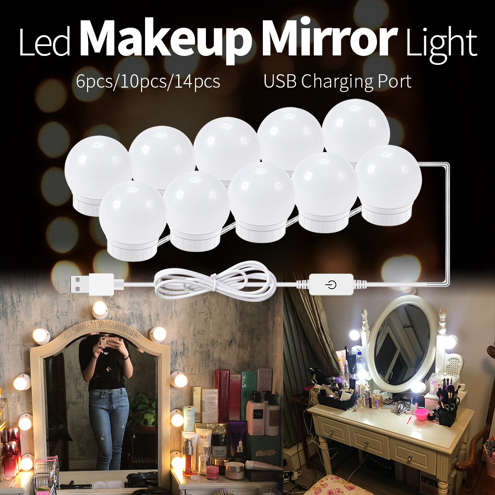 Decorative Light | CasaFoyer USB Touch Switch LED Makeup Mirror Light Bulb - Glamour and Precision for Your Vanity | casafoyer.myshopify.com