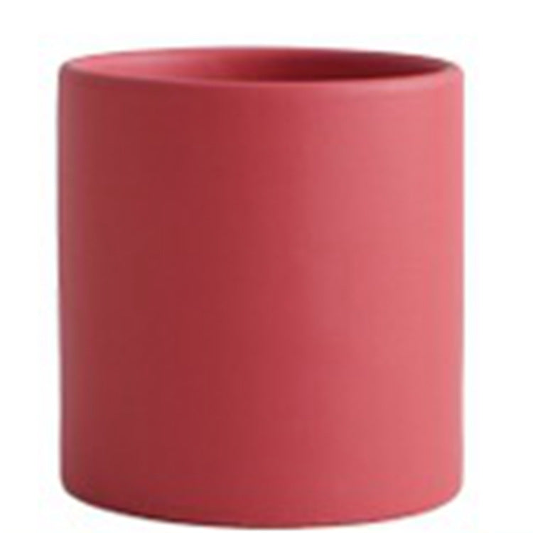 Planters | CasaFoyr Nordic  Style Colorful Ceramic Flowerpot  Planter  Cylindrical Flower Pot With Hole Tray | casafoyer.myshopify.com