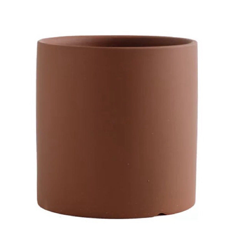 Planters | CasaFoyr Nordic  Style Colorful Ceramic Flowerpot  Planter  Cylindrical Flower Pot With Hole Tray | casafoyer.myshopify.com