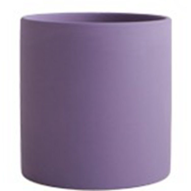 Planters | CasaFoyr Nordic  Style Colorful Ceramic Flowerpot  Planter  Cylindrical Flower Pot With Hole Tray | casafoyer.myshopify.com