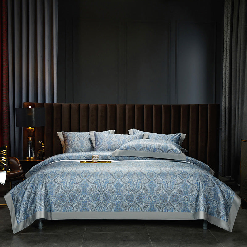 Bed Linen | CasaFoyer 140TC Cotton Satin Digital Printed Four-piece Bedding Set | casafoyer.myshopify.com