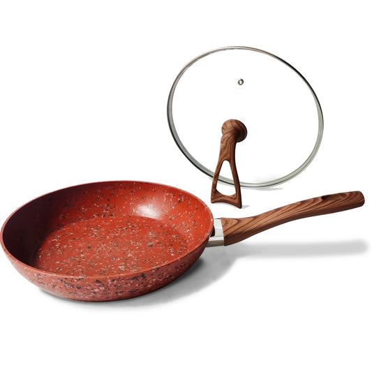 Cookware | CasaFoyer 10-Inch Frying Pan with Deluxe Copper Granite Stone Non-stick Coating- With Lid | casafoyer.myshopify.com