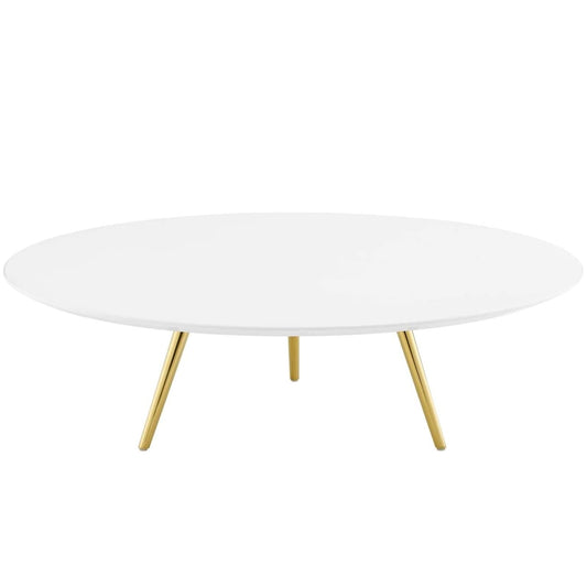 coffee tables | Ergode Lippa 47 Round Coffee Table | Timeless Design | White Lacquered Top | Gold Tripod Base | Perfect for Living Room, Lounge, or Home Office | casafoyer.myshopify.com
