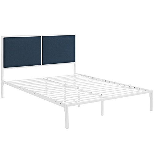 Bed | CasaFoyer Della Platform Bed | Elegant Design | Reinforced Steel Frame | No Box Spring Needed | 1300lbs Weight Capacity | High-Quality Fabric Upholstery | casafoyer.myshopify.com