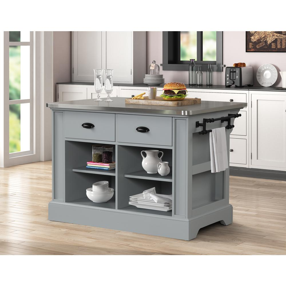 Kitchen Storage | ACME Urrur Kitchen Island, Gray Finish | casafoyer.myshopify.com