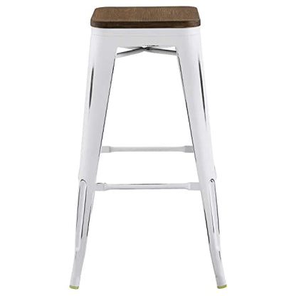 barstools | CasaFoyer Promenade Bamboo & Metal Bar Stool Set | Vintage Industrial Style | Enhance Interior Design | Set of 2 | casafoyer.myshopify.com