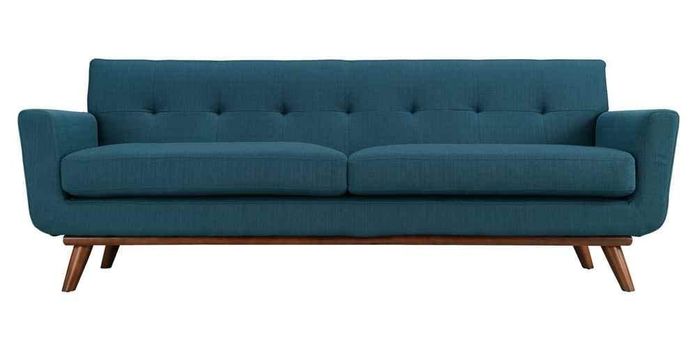 sofas | Engage Sofa | Gently Curved Design | Large Cushions | Tufted Buttons | Sturdy Cherry Legs | Ideal for Relaxation, Brunch, and Conversations | casafoyer.myshopify.com