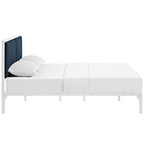 Bed | CasaFoyer Della Platform Bed | Elegant Design | Reinforced Steel Frame | No Box Spring Needed | 1300lbs Weight Capacity | High-Quality Fabric Upholstery | casafoyer.myshopify.com