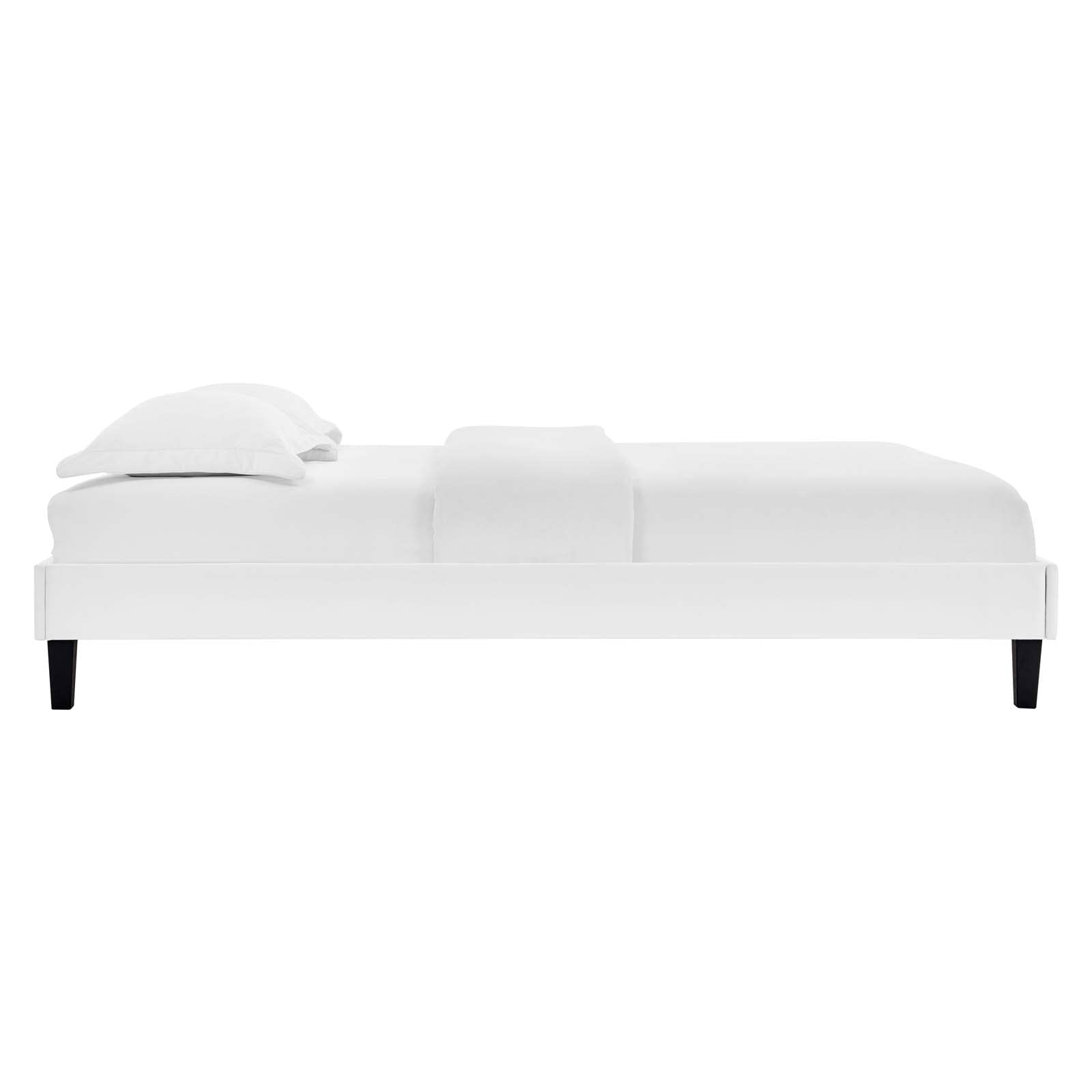 adjustable bed bases | CasaFoyer Reign Performance Velvet King Platform Bed Frame | Stain-Resistant Upholstered | Wood Legs | No Box Spring | 800 lb Capacity | casafoyer.myshopify.com
