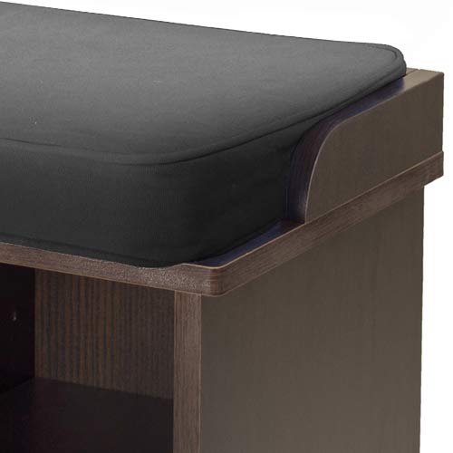 BENCH | Ergode Townsend Bench | Cushion Seat | Shoe Storage | Black & Espresso | Entryway & Bedroom | 32.36W x 11.81D x 1.97 | 6 Storage Sections | Solid & Composite Wood | Assembly Required | 33.7W x 12.52D x 19.17H | 37.35 lbs | casafoyer.myshopify.com