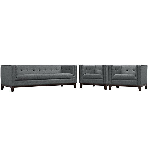 kitchen and dining room sets | CasaFoyer Serve | Tufted Button Upholstered Furniture Set | Sofa & Armchairs | Gray | casafoyer.myshopify.com