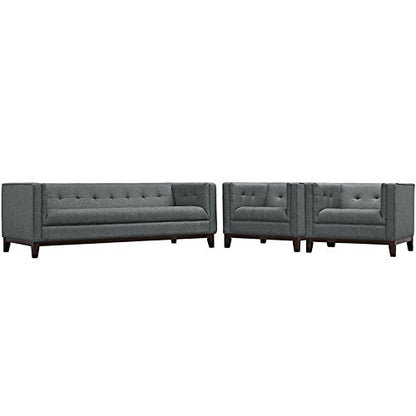 kitchen and dining room sets | CasaFoyer Serve | Tufted Button Upholstered Furniture Set | Sofa & Armchairs | Gray | casafoyer.myshopify.com