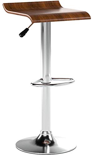 barstools | CasaFoyer Bentwood Bar Stool Set of 2 | Chrome Steel Frame | Adjustable Height | Natural Wood Finish | Ideal for Home Bar or Counter Seating | casafoyer.myshopify.com