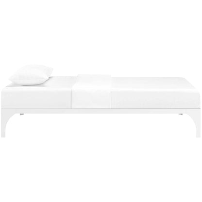 Bed | CasaFoyer Ollie Bed Frame | Slatted Wood Support | Steel Frame | Non-Marking Foot Pads | 1300 lbs Weight Capacity | Modern Design | Twin, White | casafoyer.myshopify.com