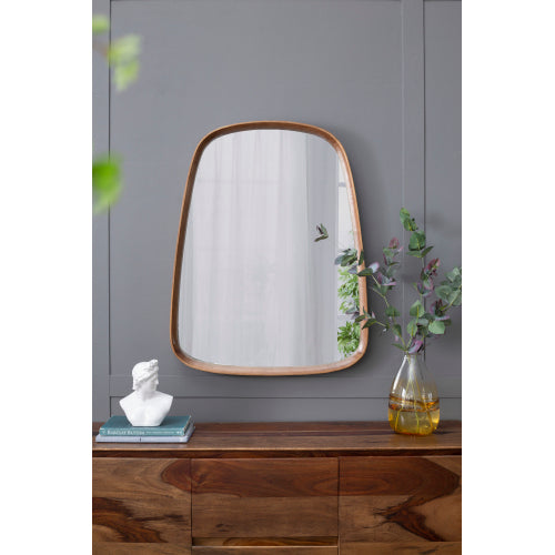 Wall mirror | 27"x37" Irrgeular Mirror with Wood Frame, Wall Mirror for Living Room Bathroom Entryway | casafoyer.myshopify.com