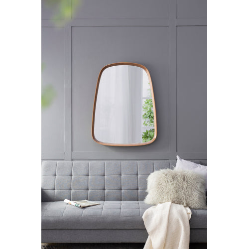 Wall mirror | 27"x37" Irrgeular Mirror with Wood Frame, Wall Mirror for Living Room Bathroom Entryway | casafoyer.myshopify.com