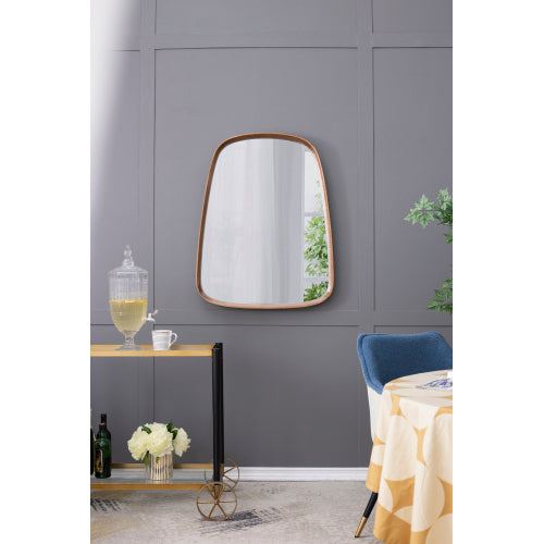 Wall mirror | 27"x37" Irrgeular Mirror with Wood Frame, Wall Mirror for Living Room Bathroom Entryway | casafoyer.myshopify.com