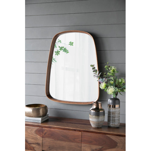 Wall mirror | 27"x37" Irrgeular Mirror with Wood Frame, Wall Mirror for Living Room Bathroom Entryway | casafoyer.myshopify.com