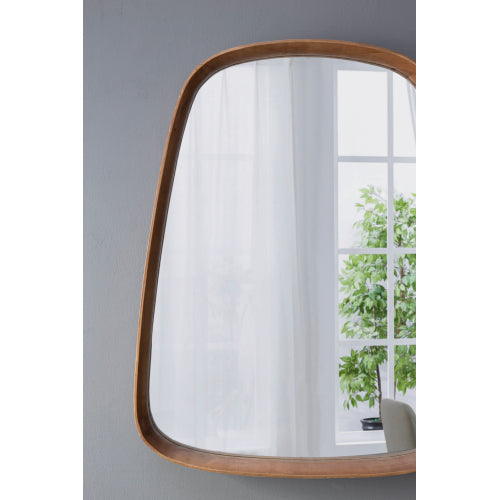 Wall mirror | 27"x37" Irrgeular Mirror with Wood Frame, Wall Mirror for Living Room Bathroom Entryway | casafoyer.myshopify.com