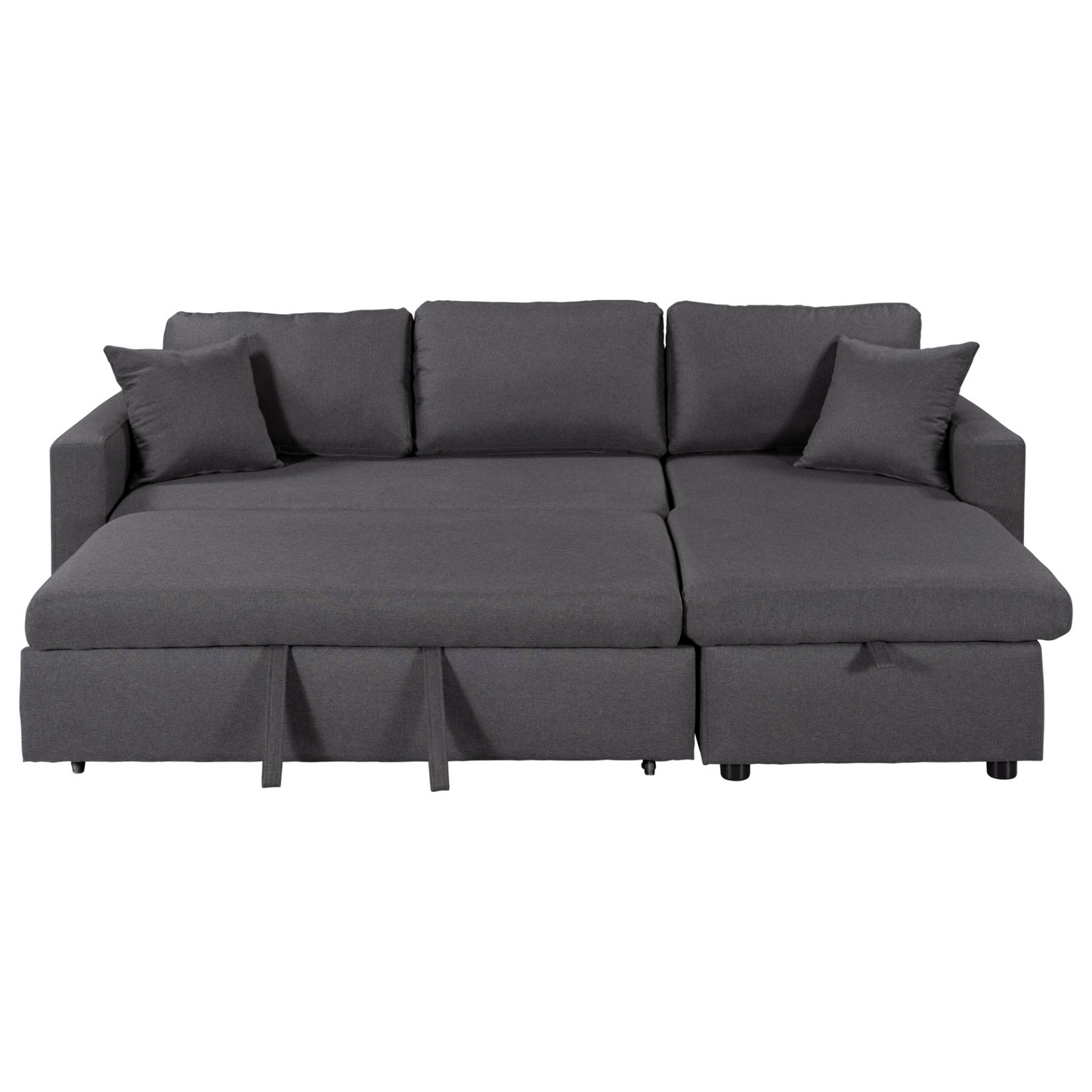 Sofa & Chair sets | CasaFoyer Upholstery Sleeper Sectional Sofa Grey with Storage Space, 2 Tossing Cushions | casafoyer.myshopify.com