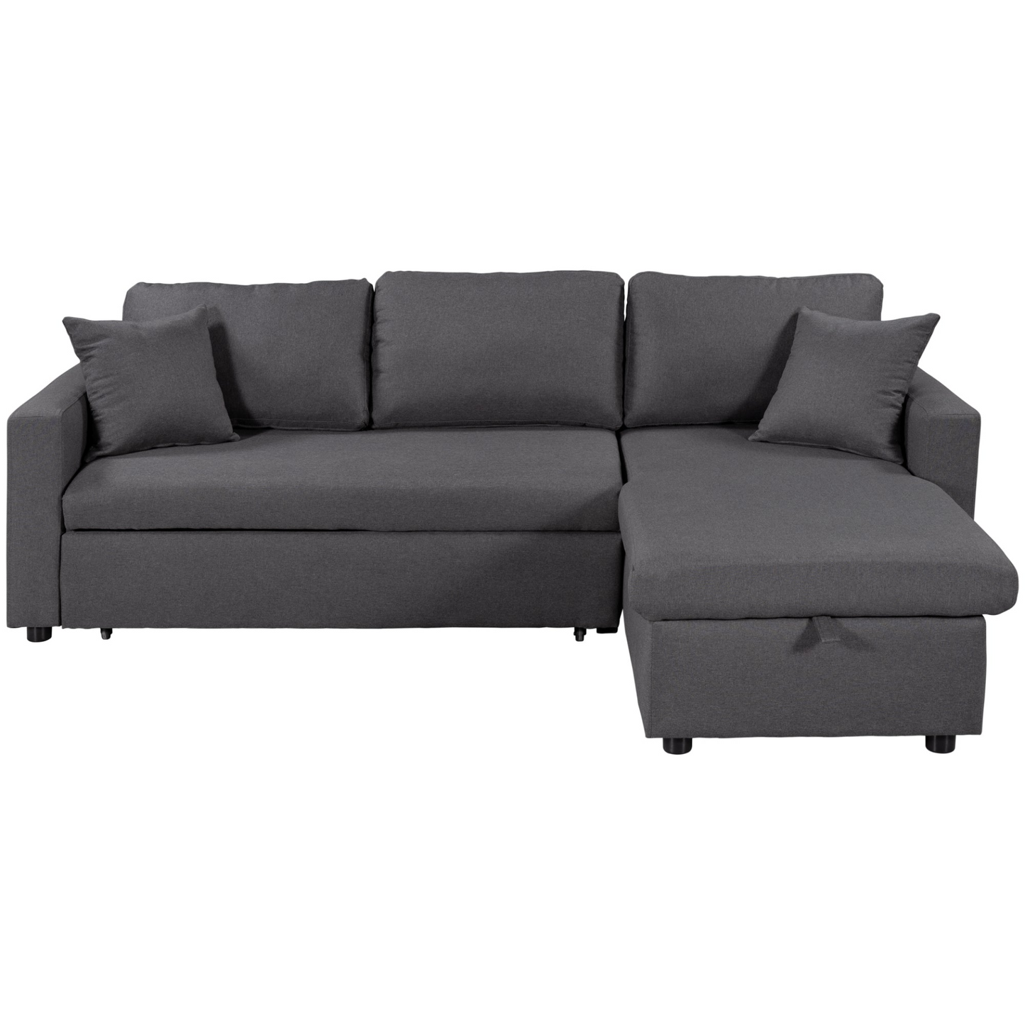 Sofa & Chair sets | CasaFoyer Upholstery Sleeper Sectional Sofa Grey with Storage Space, 2 Tossing Cushions | casafoyer.myshopify.com