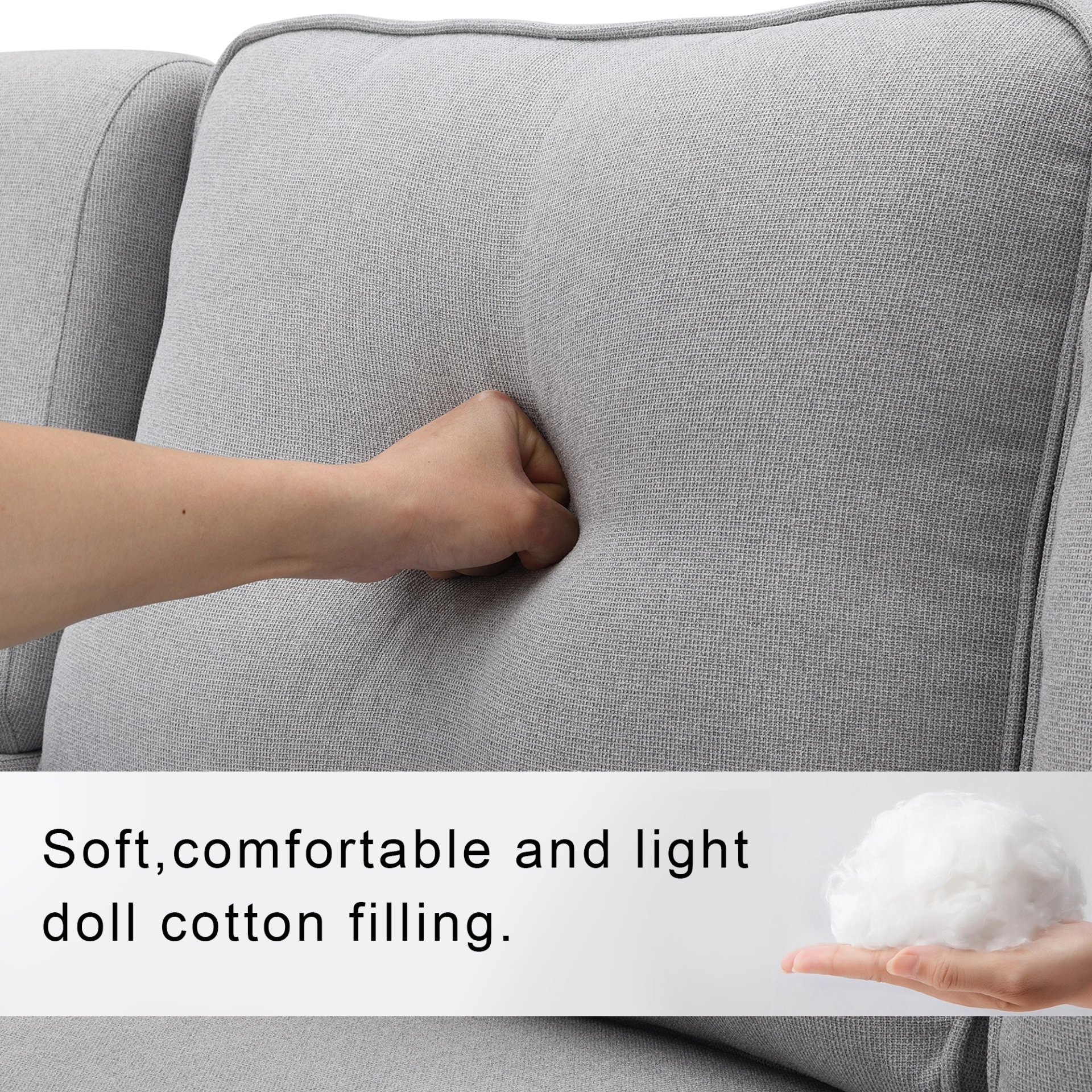 Sofa & Chair sets | 4-Seater Modern Linen Fabric Sofa with Armrest Pockets and 4 Pillows,Minimalist Style Couch for Living Room, Apartment, Office,3 Colors | casafoyer.myshopify.com