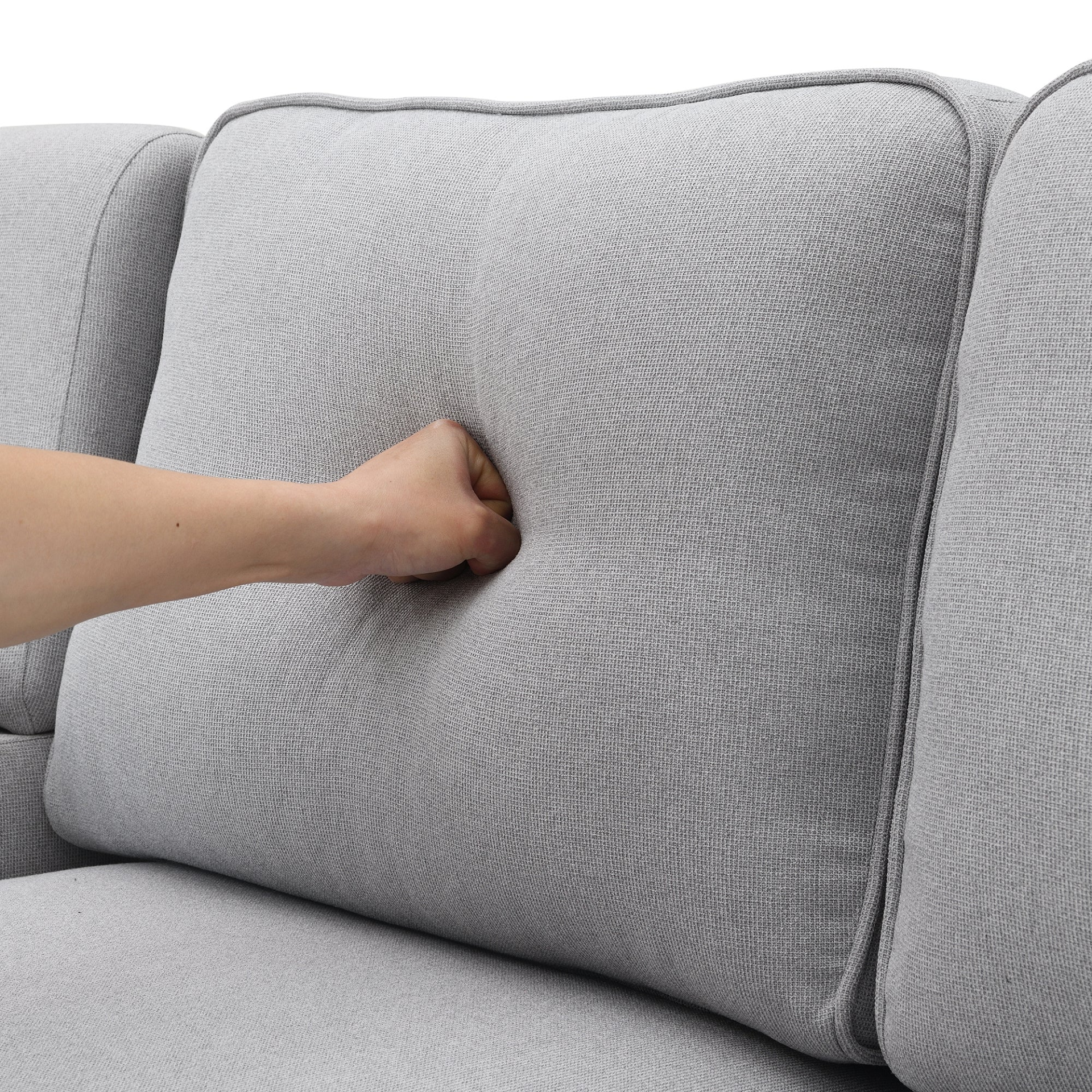 Sofa & Chair sets | 4-Seater Modern Linen Fabric Sofa with Armrest Pockets and 4 Pillows,Minimalist Style Couch for Living Room, Apartment, Office,3 Colors | casafoyer.myshopify.com