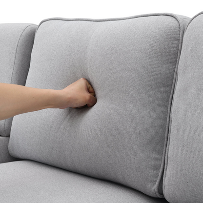 Sofa & Chair sets | 4-Seater Modern Linen Fabric Sofa with Armrest Pockets and 4 Pillows,Minimalist Style Couch for Living Room, Apartment, Office,3 Colors | casafoyer.myshopify.com
