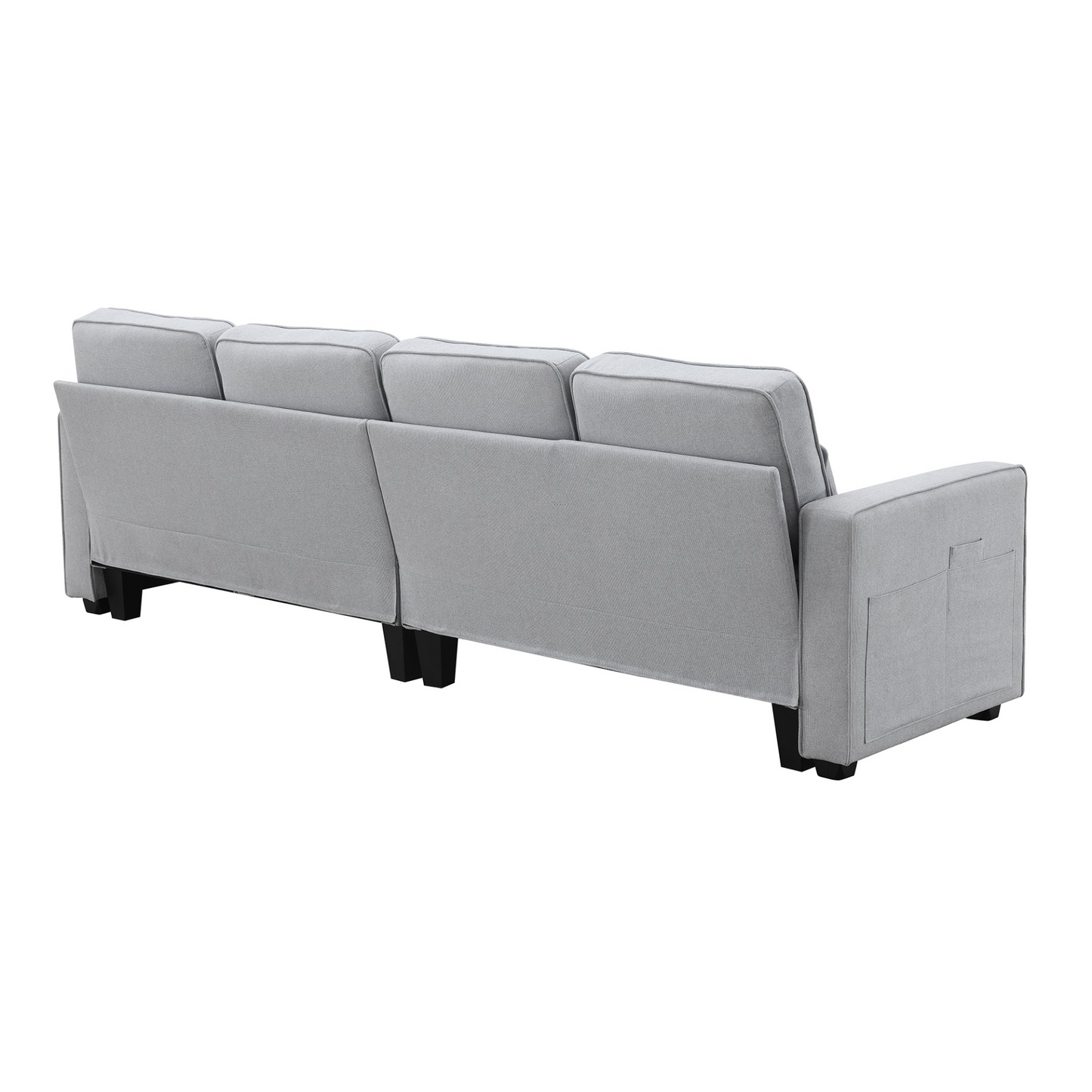 Sofa & Chair sets | 4-Seater Modern Linen Fabric Sofa with Armrest Pockets and 4 Pillows,Minimalist Style Couch for Living Room, Apartment, Office,3 Colors | casafoyer.myshopify.com