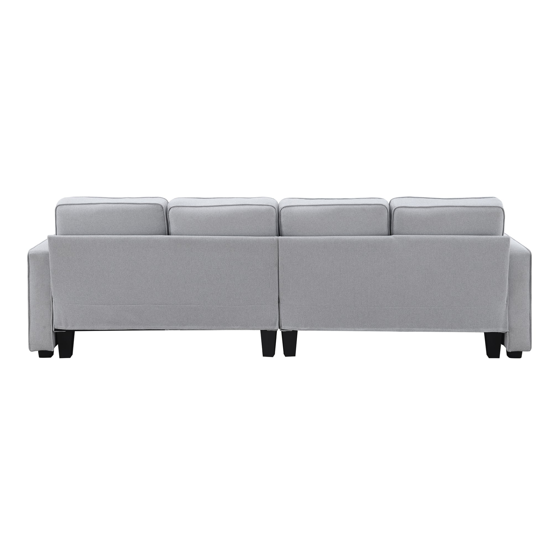 Sofa & Chair sets | 4-Seater Modern Linen Fabric Sofa with Armrest Pockets and 4 Pillows,Minimalist Style Couch for Living Room, Apartment, Office,3 Colors | casafoyer.myshopify.com
