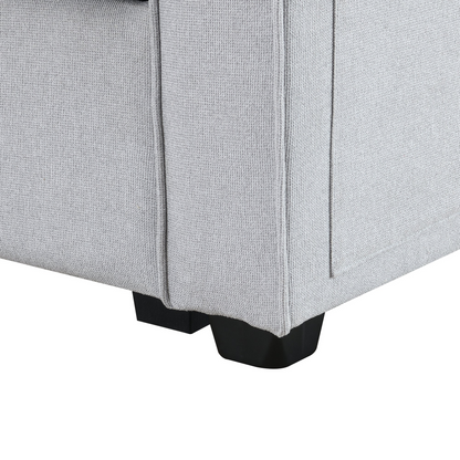 Sofa & Chair sets | 4-Seater Modern Linen Fabric Sofa with Armrest Pockets and 4 Pillows,Minimalist Style Couch for Living Room, Apartment, Office,3 Colors | casafoyer.myshopify.com