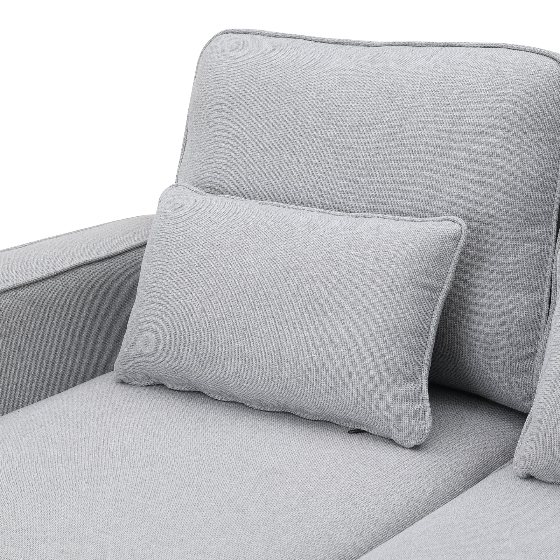 Sofa & Chair sets | 4-Seater Modern Linen Fabric Sofa with Armrest Pockets and 4 Pillows,Minimalist Style Couch for Living Room, Apartment, Office,3 Colors | casafoyer.myshopify.com
