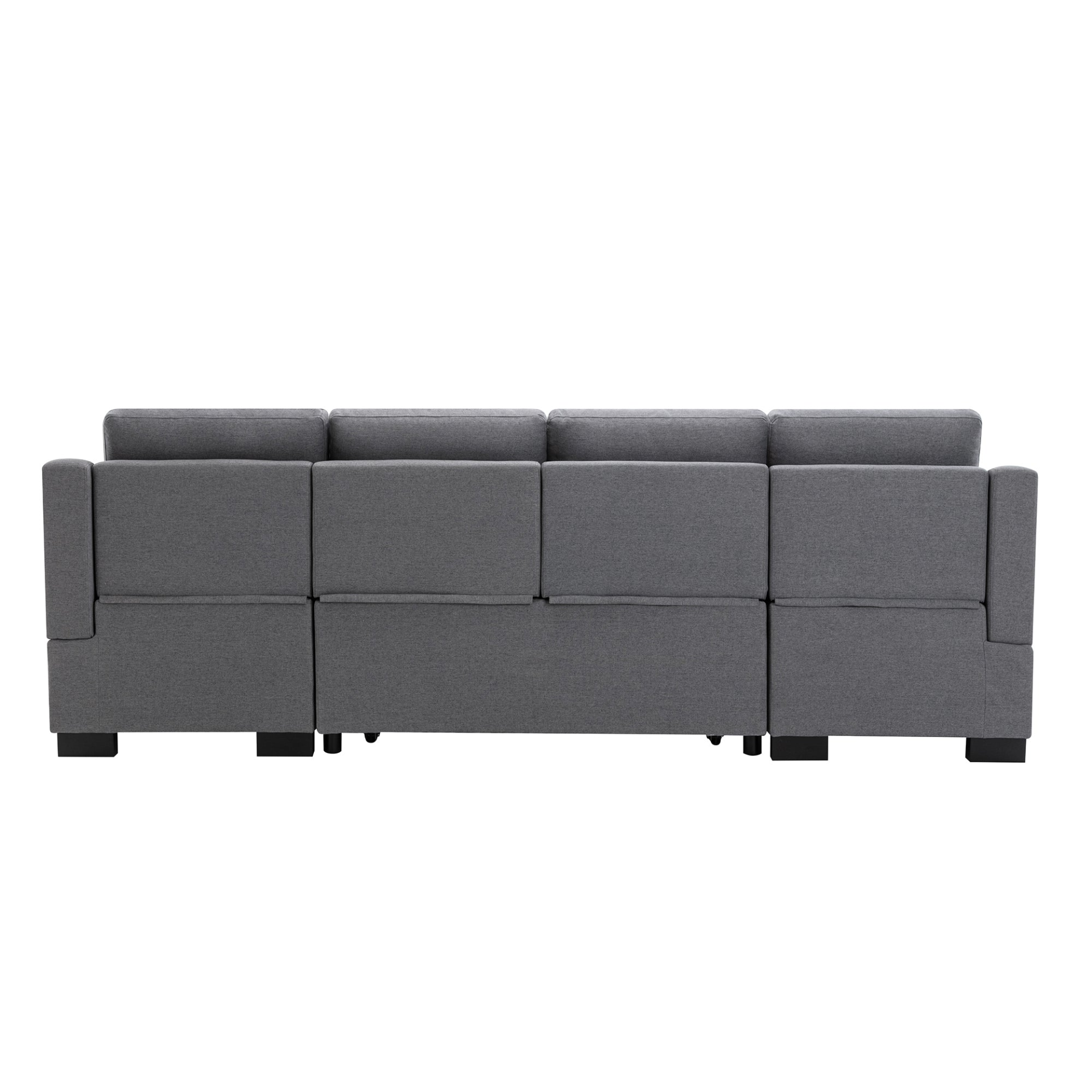 Sofa & Chair sets | Upholstery Sleeper Sectional Sofa with Double Storage Spaces, 2 Tossing Cushions, Grey | casafoyer.myshopify.com