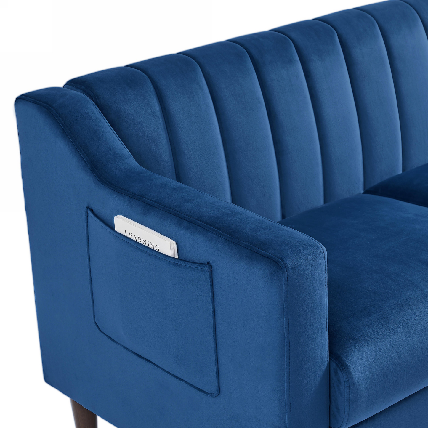 Sofa & Chair sets | Modern Chesterfield sofa couch, Comfortable Upholstered sofa with Velvet Fabric and Wooden Frame and Wood Legs for Living Room/Bedroom/Office Blue --3 Seats | casafoyer.myshopify.com