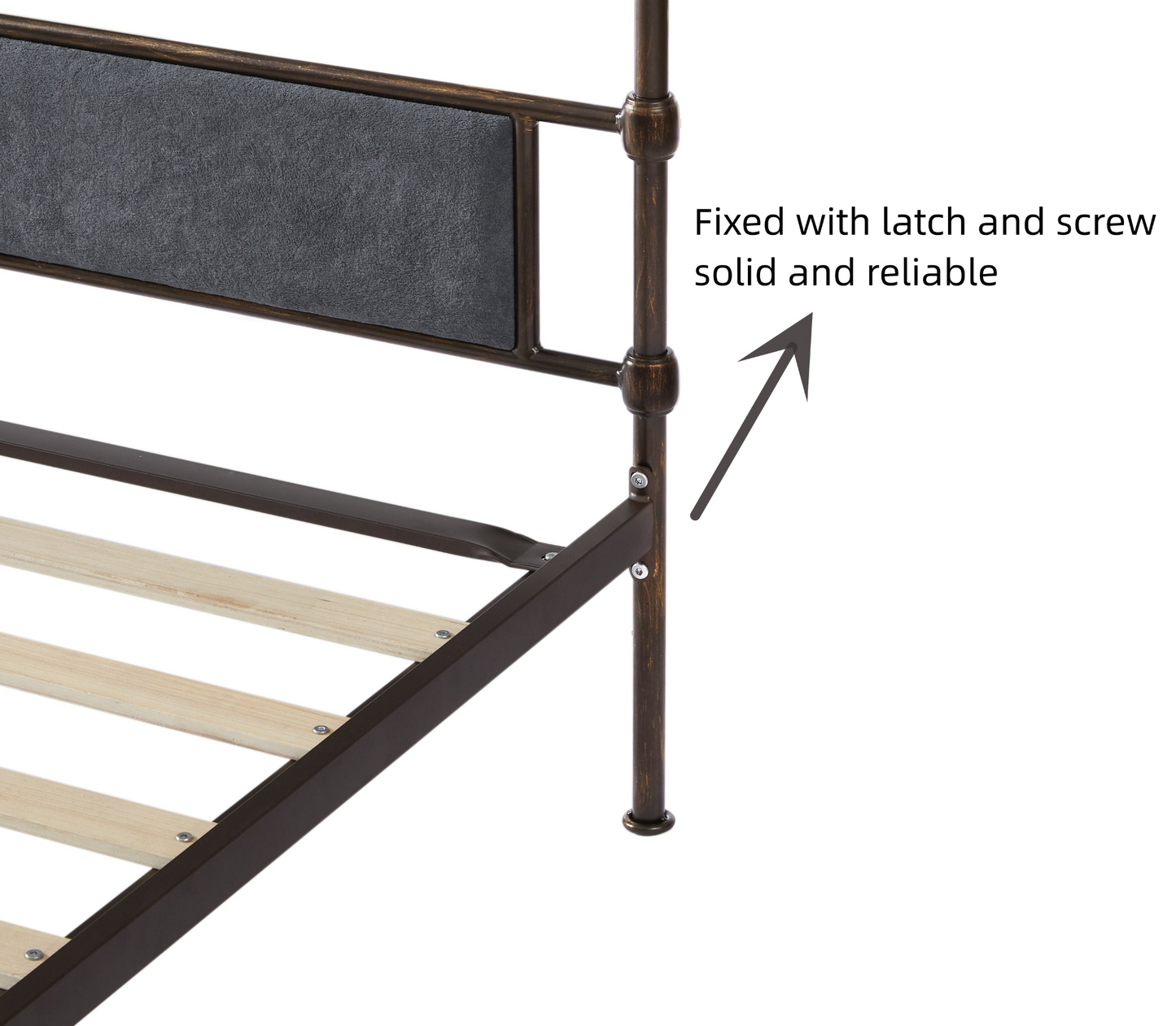 Bed | King Size High Board Metal Bed with Soft Head and Tail - No Spring, Easy to Assemble, No Noise | casafoyer.myshopify.com