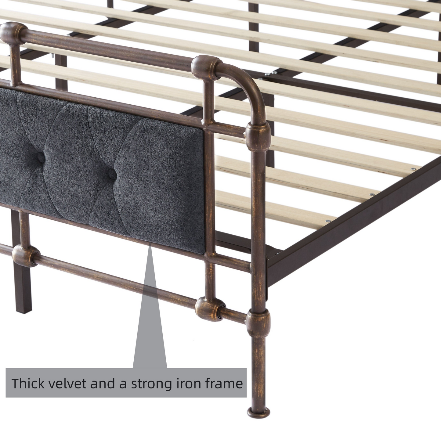 Bed | King Size High Board Metal Bed with Soft Head and Tail - No Spring, Easy to Assemble, No Noise | casafoyer.myshopify.com