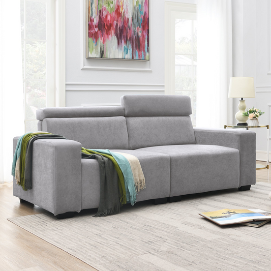 [product_type] | 87*34.2'' 2-3 Seater Sectional Sofa Couch with Multi-Angle Adjustable Headrest,Spacious and Comfortable Velvet Loveseat for Living Room,Studios,Salon,, Office,Apartment,3 Colors | casafoyer.myshopify.com